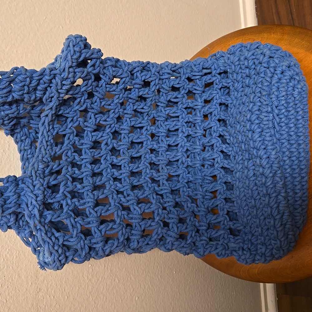 J. Crew Blue Crochet Tote Bag - Picture 3 of 4